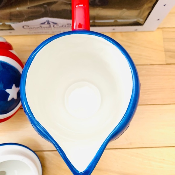 Carnival Cottage by Johanna Parker patriotic cream and sugar set - Picture 9 of 13